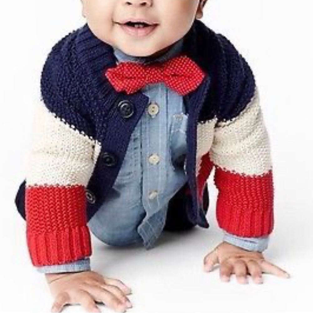Baby Gap Button Up Color Block Cotton Sweater Size 3-6 Months